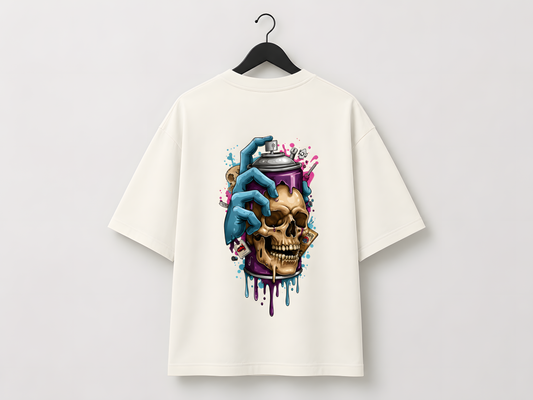 Skull Spray Oversized T-Shirt